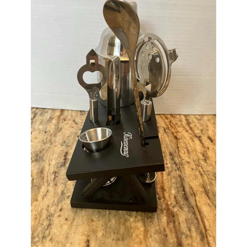 KITESSENSU Cocktail Shaker Set Bartender Kit with Stand | Bar Set Drink Mixer